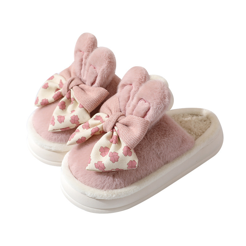 Butterfly cotton slippers for women, wholesale for autumn and winter, warm indoor, cute, casual, and home cotton shoes for girls, plush slippers