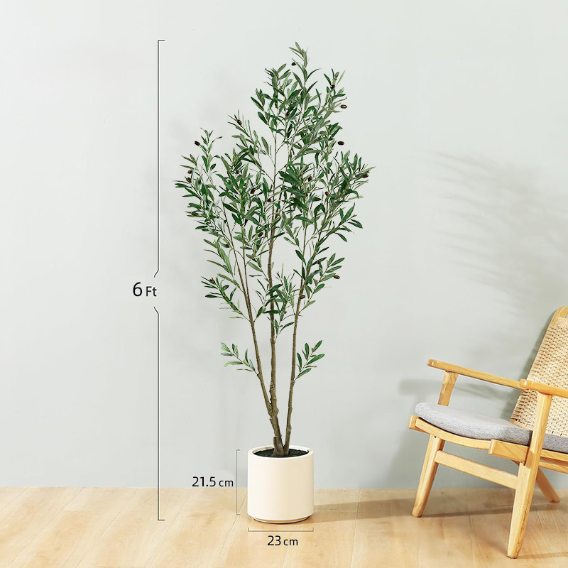 Nueva Amazon Desmontaje y montaje de plantas de simulación de olivo Adornos de plantas en macetas para el suelo Árbol falso para el hogar Decoración de la sala de estar Plantas verdes