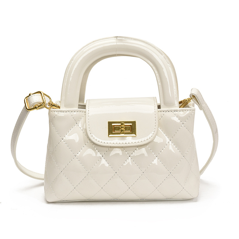 Bolso de alta calidad con textura 2025 verano nuevo estilo bolso femenino bolso de hombro bordado con rombo bolso de mensajero brillante charol marea