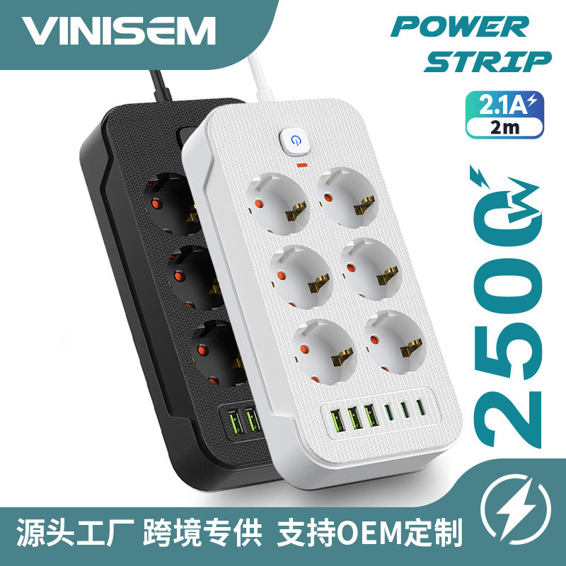 Socket multi-pozo con conector de fila transfronteriza USB tipo C