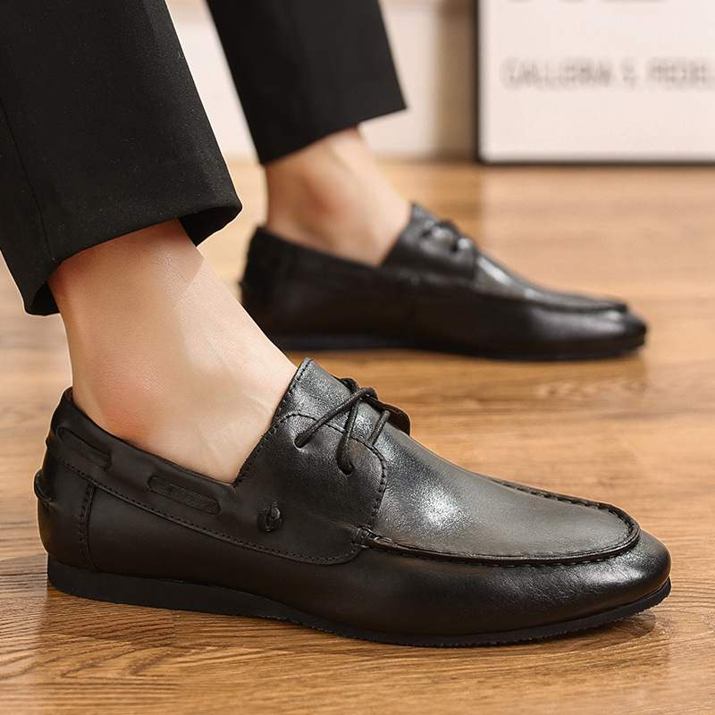 Leather Loafers For Men Breathable Formal Shoes Summer Style_voghion.com
