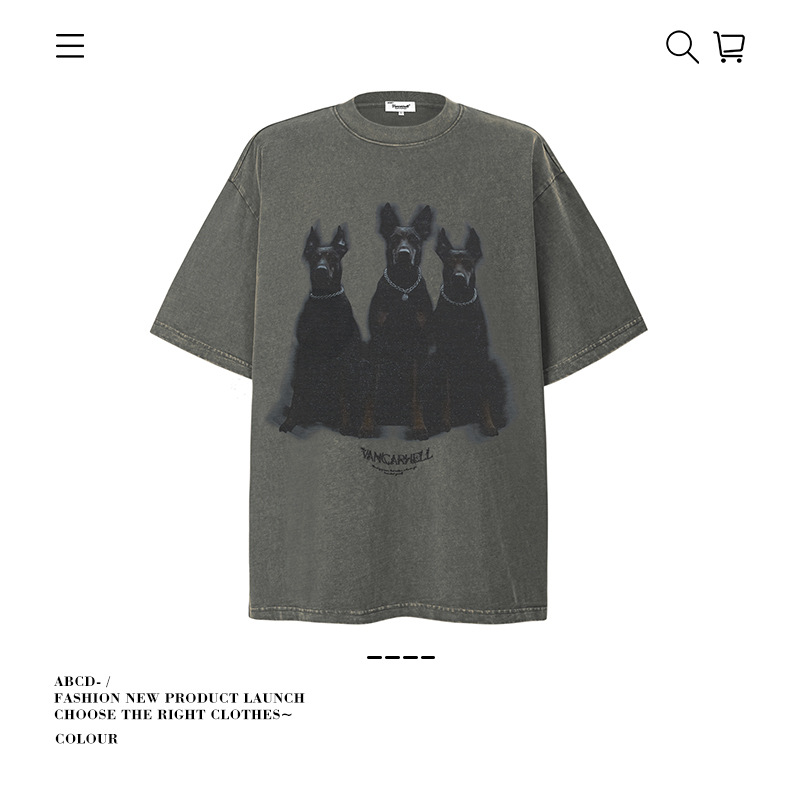 Camiseta de manga corta apilada en la calle alta de la marca de moda pesada de 250g para hombres de algodón puro con camisa de fondo suelta para hombres de verano