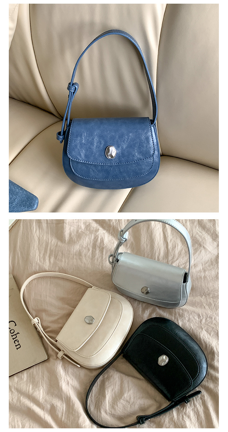 Nuova borsa a tracolla piccola a conchiglia sottobraccio, da donna, solida e semplice, con patta, di alta qualità_voghion.com