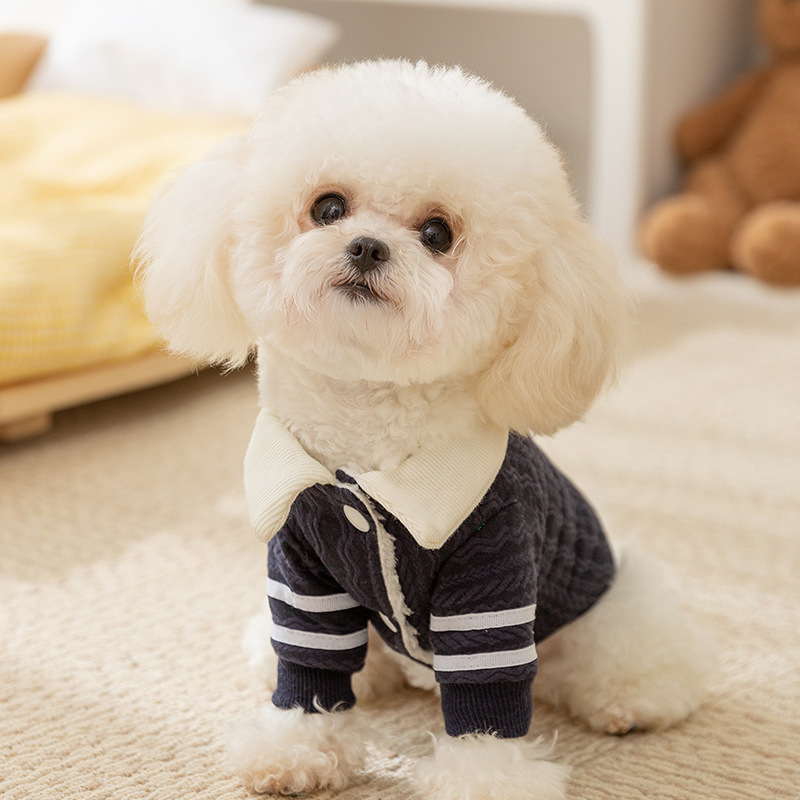 Otoño y invierno para perros con camisa de peluche gruesa para perros de punto polo camisa de peluche para perros pequeños y medianos para gatos para mascotas ropa de Teddy