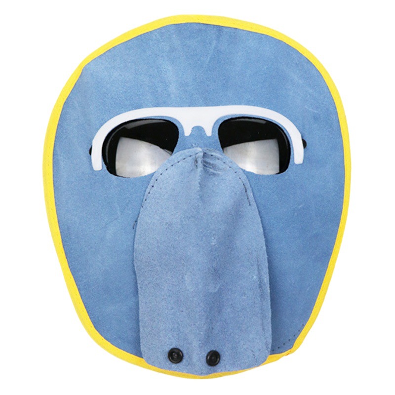 Welding glasses wholesale protective glasses welder with leather grimace mask gray face special strap leather glasses