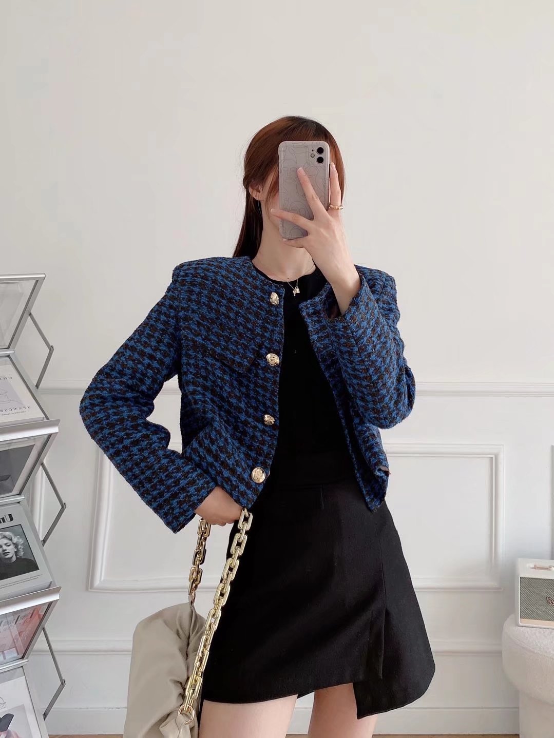 Texture Slim Long Sleeve Commuter Short Blazer NSAM110823