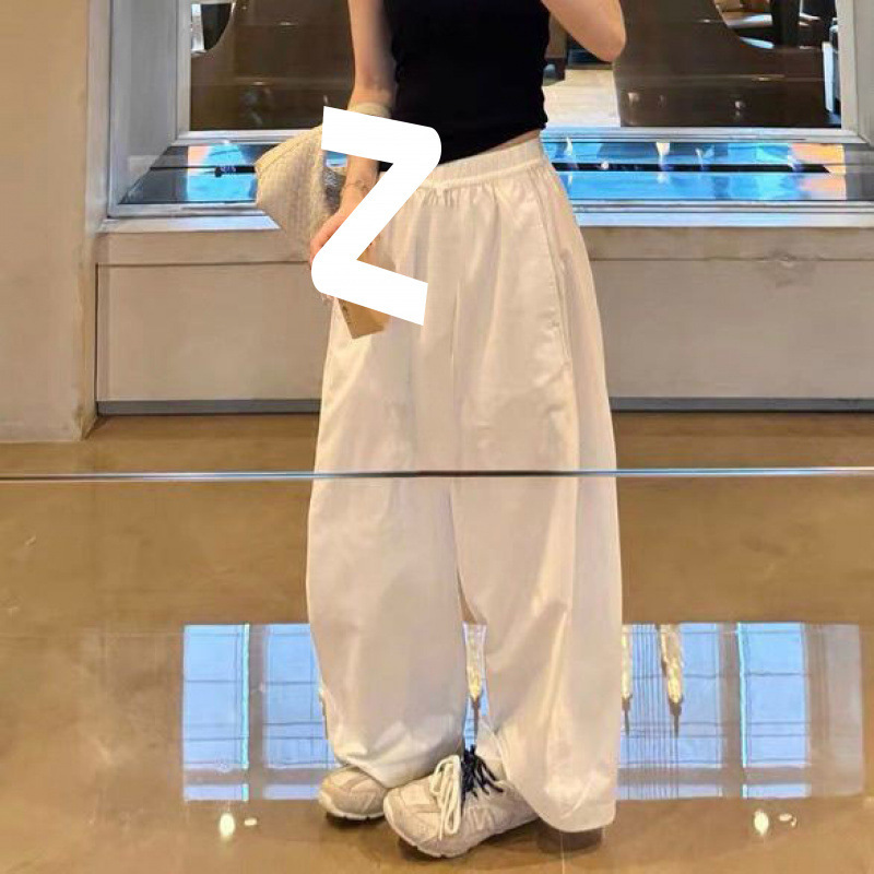 ビッグブランド多用途レディースパンツミニマリストホワイトワイドレッグパンツ女性のための春と夏の2025新しいルーズスリムカジュアルパンツ|undefined