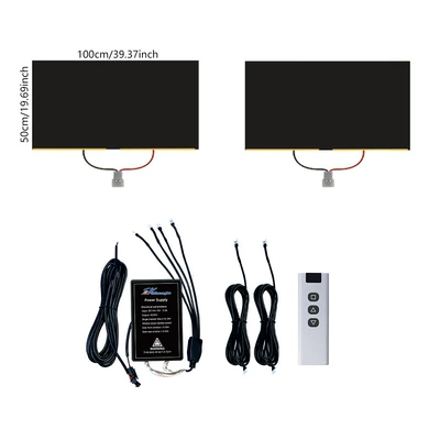 Intelligent Electro-Controlled Film, Car roof lining - film-50100cmpiece-2-windows-1-power-supply-black-2pcs
