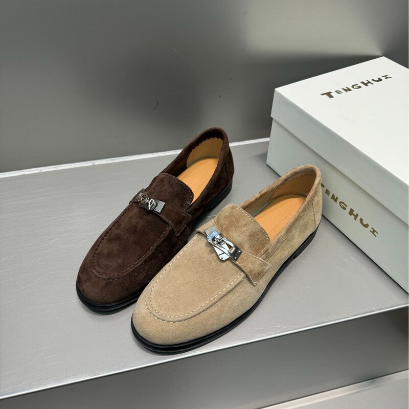 Women's Loafers 2025 New Style, Kelly Buckle Flat Shoes, European Style, Round Toe, Suede Leather Shoes Women's Loafers 2025 New Style, Kelly Buckle Flat Shoes, European Style, Round Toe, Suede Leather Shoes