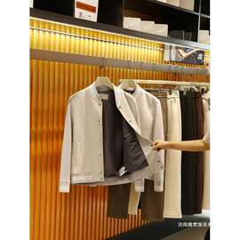 麂皮高端春秋男士加厚 夹克弹抗皱质感保暖外套轻奢上衣图片色宽