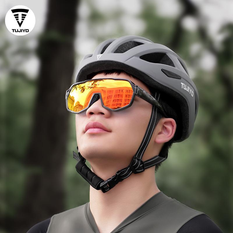 TUJIYD サイクリングレンズセット 近視用特殊レンズセット 防風・防砂メガネ 変色サイクリングゴーグル|undefined