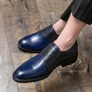 Large size472025夏季款夜店发型师韩版皮鞋男时Genuine Leather