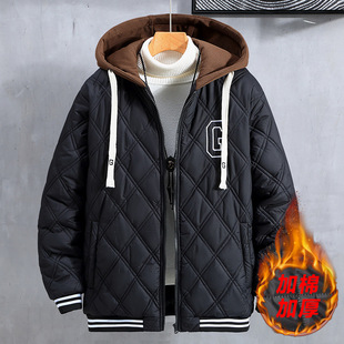 Extra Large winter cotton-padded coat thickened cotton-padded coat men's New loose warm fat men's fashion brand cotton-padded coat