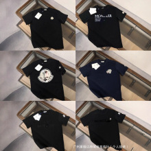 外贸原单M家大码宽松男装经典圆领印花男女情侣同款百搭高档短袖