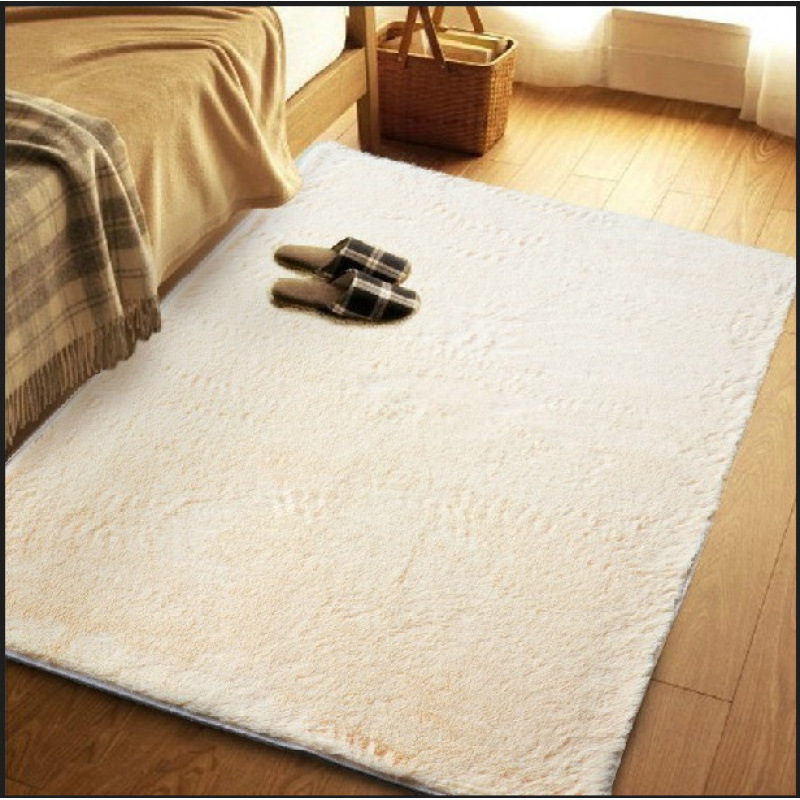 Alfombra de seda redonda de color sólido dormitorio de chicas cestas colgantes almohadilla giratoria piso de sala de estar simple sofá mesa de té almohadilla