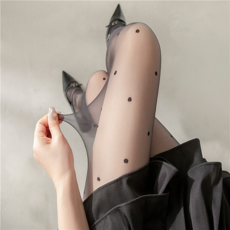 [땡땡이 스타킹] 15D 블랙