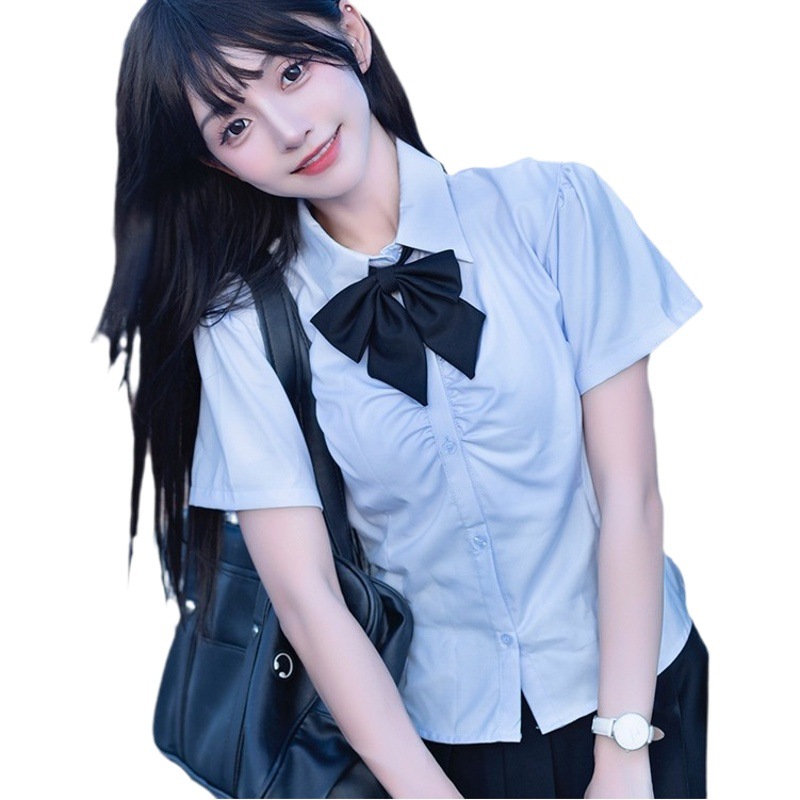 Women's shirt jk uniform long-sleeved top white shirt waist slimming autumn long-sleeved inner wear suit back strap