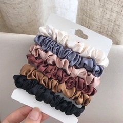 ゆるいサテンの大腸の髪輪insネット赤シンプルな髪ひも
