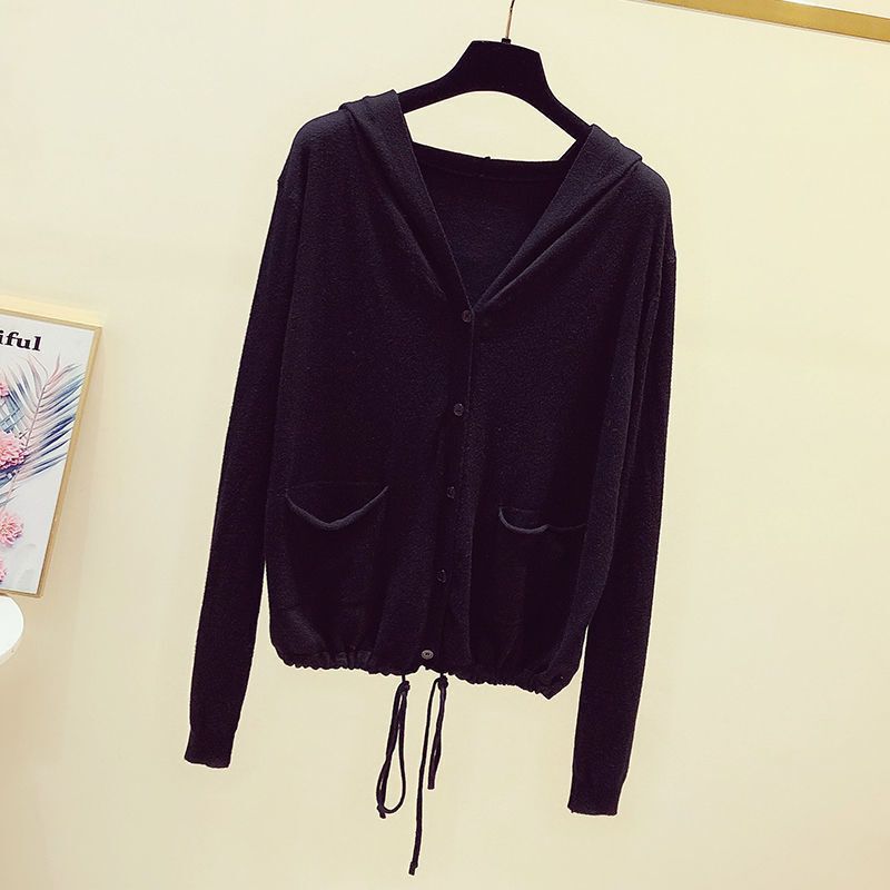 Knitted cardigan women's autumn 2023 New Loose western style fashionable outerwear with hat top sweater coat for women