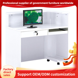 Special-Shaped White Painted Welcome Desk Company Front Desk Bank Bar Hotel Curved Reception Desk Marble Creative