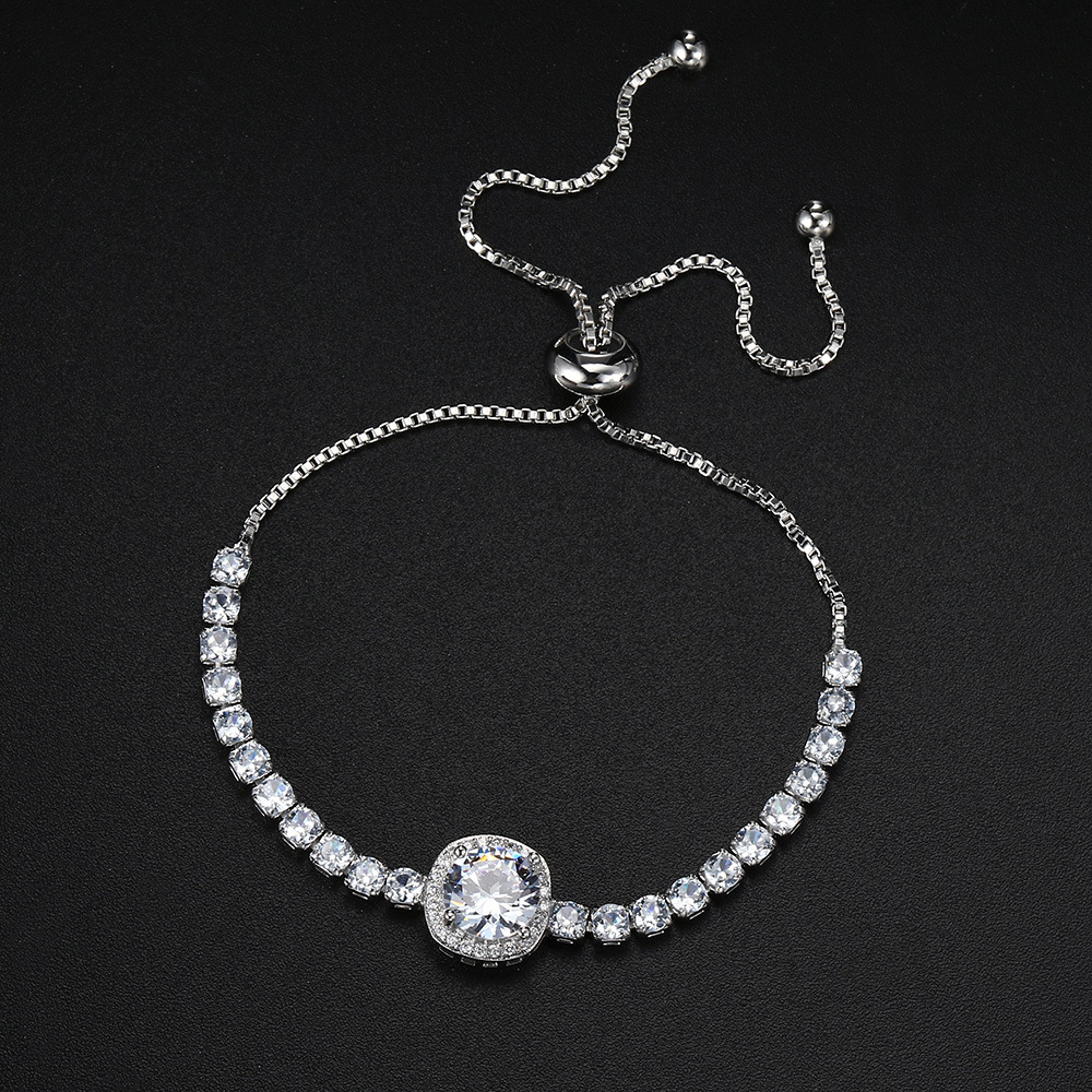 Bracciale a catena con pietra di nascita in zircone per donna_voghion.com