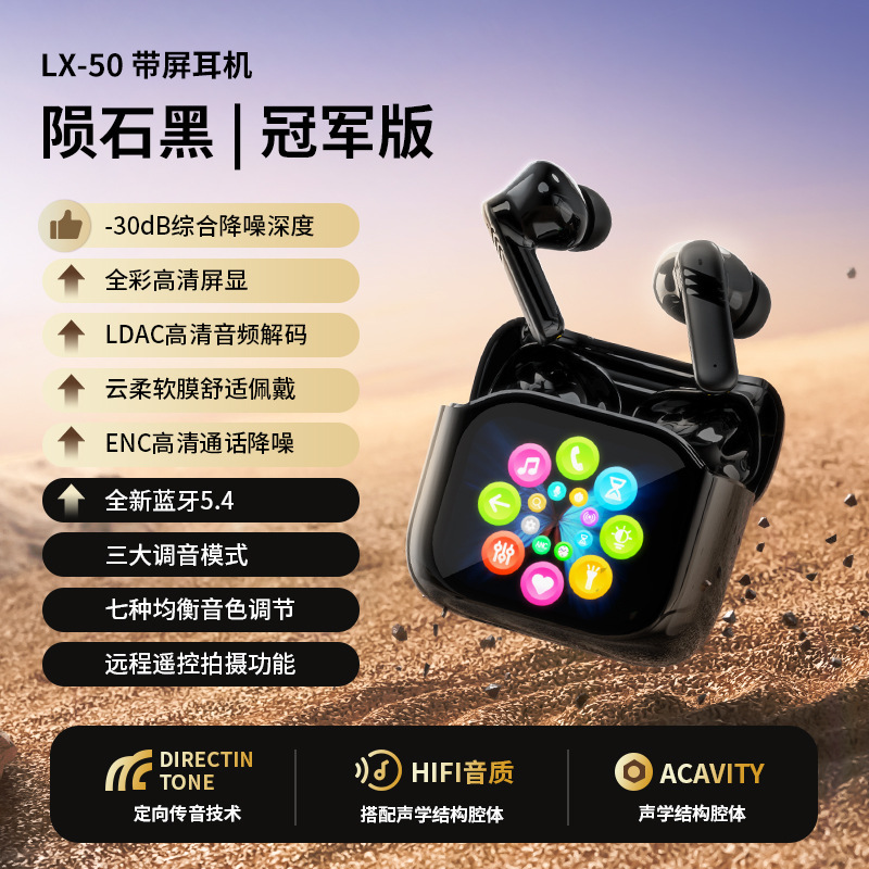 全彩触控屏同声翻译耳机OWS挂耳式防水降噪无线蓝牙运动耳机|undefined
