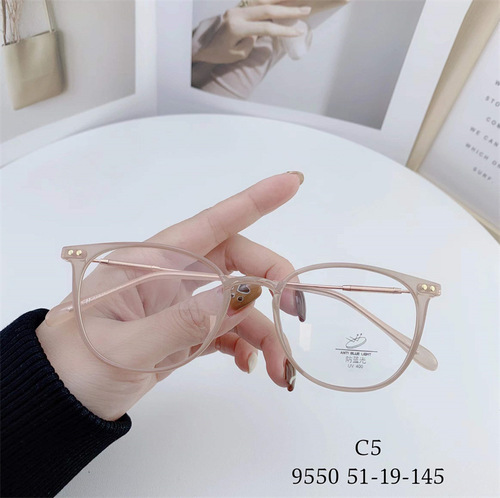 9550 ultra-light and comfortable tr90 fashionable myopia glasses frame for men and women retro trendy oval little red book same style glasses