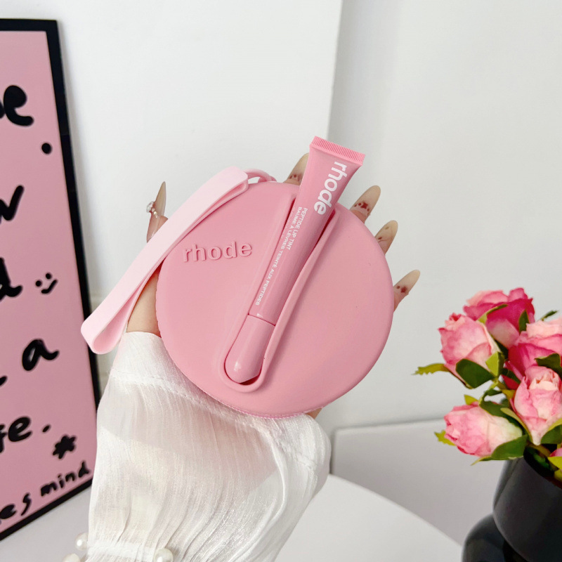 Makup bag Rhode lápiz labial esmalte de labios bolsa de cosméticos bolsa cuadrada bolsa de almacenamiento de silicona bolsa de cosméticos Haili