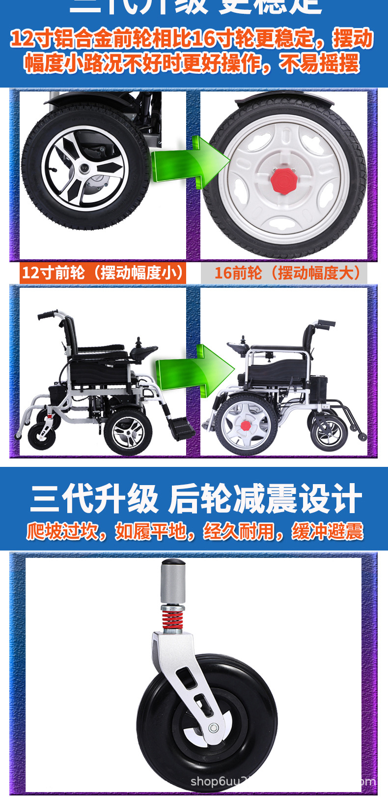 Electric Wheelchair Manufacturers Fully Automatic Intelligent Wheelchair Front-Drive Folding Lightweight Four-Wheel Scarer for the Elderly and Disabled