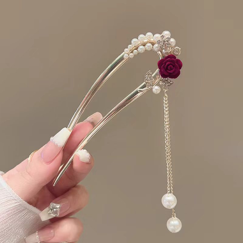 Pearl flower double fork - red flower