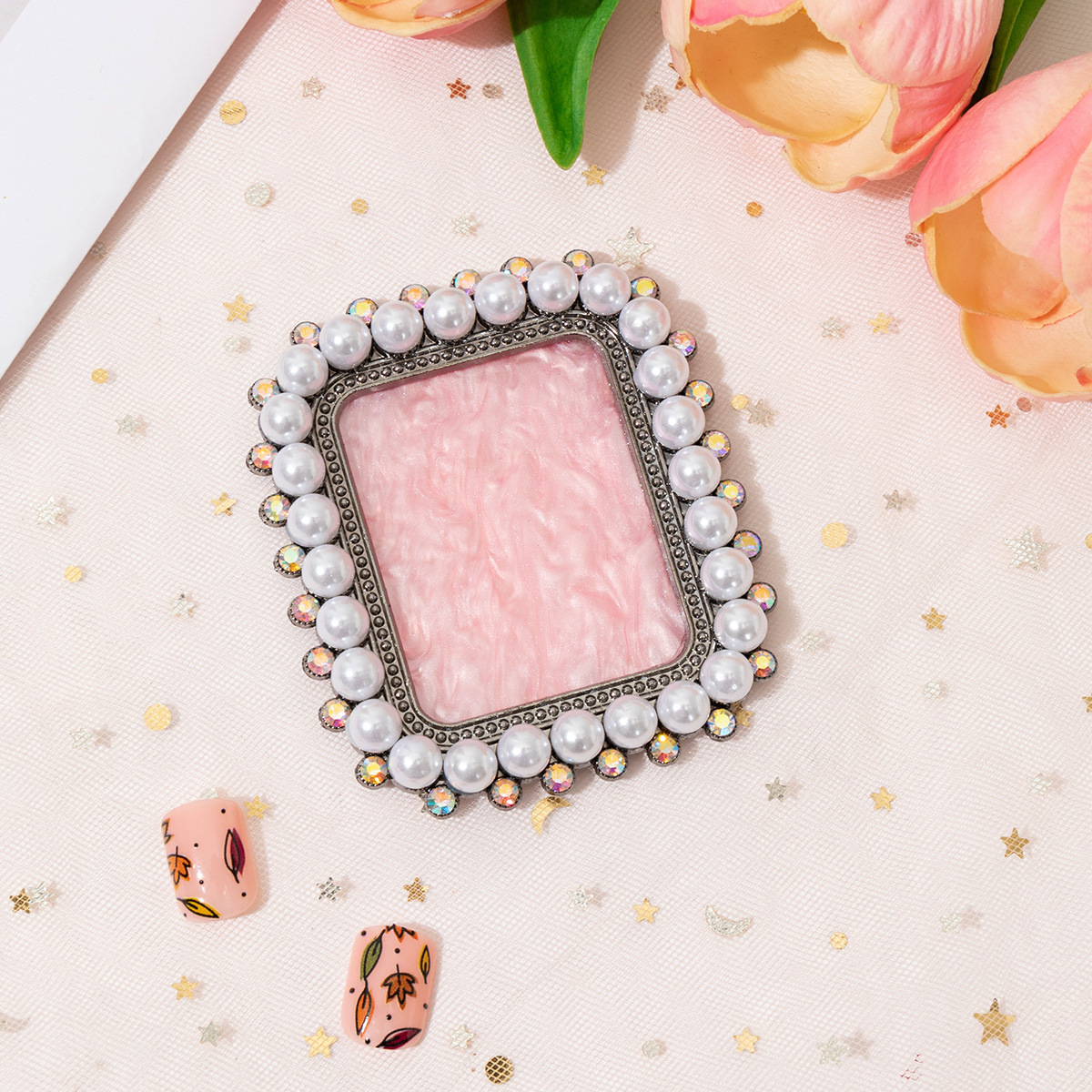 Elegant Rectangle Alloy Resin Nail Beauty Display Board display picture 6