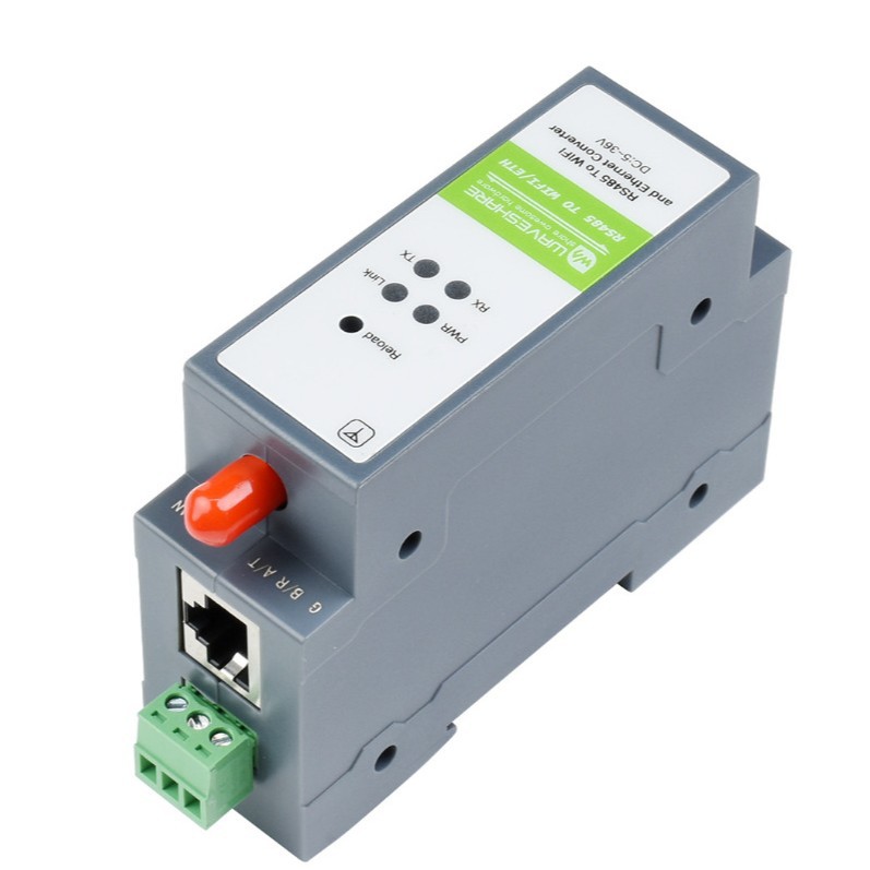 微雪 导轨式串口服务器RS485转WIFI或以太网模块Modbus MQTT网关