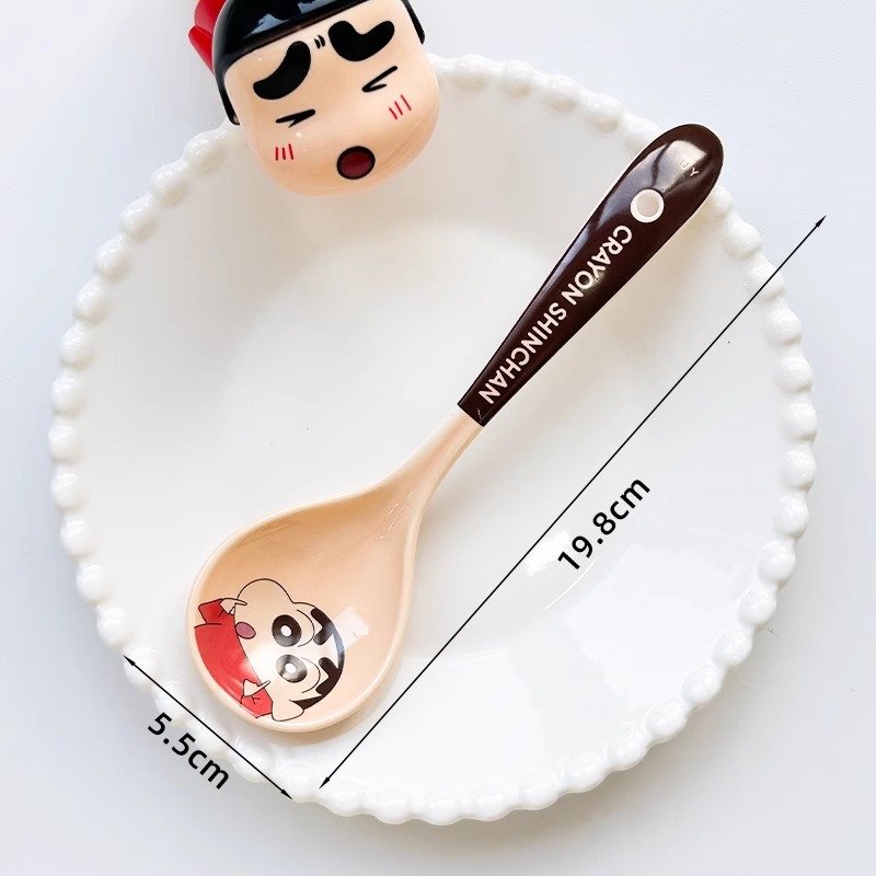 세라믹 손잡이가 긴 스푼 - 19.8cm 커피색