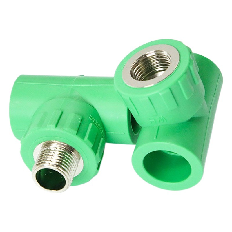 PPR tubería de agua del grifo igual diámetro reduciendo tee calefacción de agua accesorios de fusión en caliente tee alambre interno y externo Ventas Directas Conjuntas DE LA Fábrica