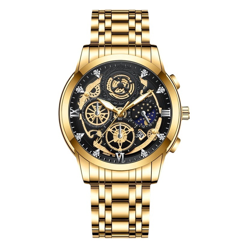 Reloj de hombre explosivo de comercio electrónico transfronterizo, cinturón de acero luminoso impermeable, reloj de tendencia de moda de comercio exterior de Guangzhou, una pieza de aprobación