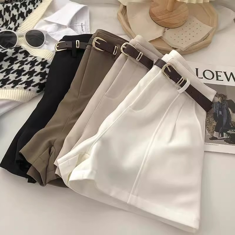 Casual Shorts for Women Summer 2025 New Korean Style Fashionable Slimming High-Waisted A-Line Wide-Leg Pants Versatile