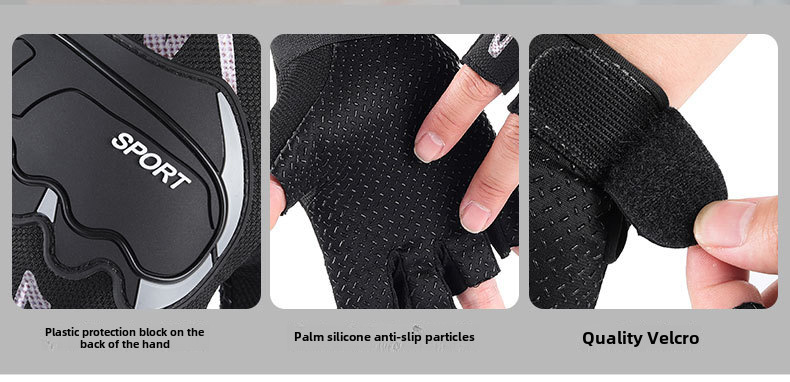 Half-finger Fitness Gloves Men's Outdoor Sports Single and Parallel Bars Equipment Training Non-slip Wear-resistant Anti-seismic Mountaineering Fishin_maomaolike.com