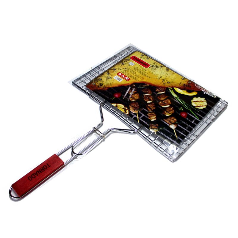 Babbidge 越境貿易バーベキュー用品木製ハンドルフラワーネットバーベキュークリップ焼き魚クリップバーベキューネットクリップグリルクリップグリルネット|undefined