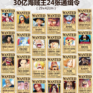 Anime One Piece Poster Wanted Poster 24 Pieces 3 Billion Bounty Order Two-Dimensional Student Gift Peripheral