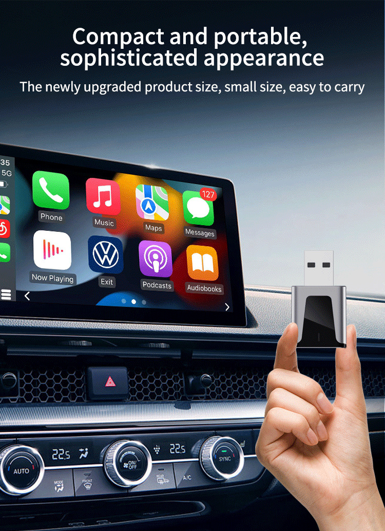 Mini USB Wireless Carplay Smart Car Box Suitable for iPhone and Android Auto