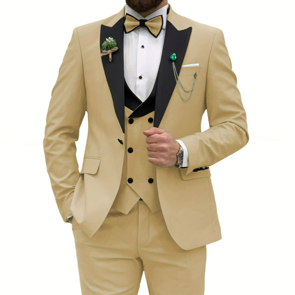 Amazon AliExpress Trajes de estación independientes de hombre de tres piezas de novio y padrino para banquete de boda trajes transfronterizos grandes para hombres