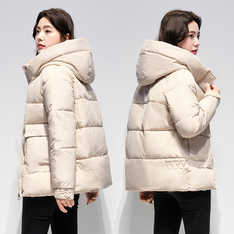 Ropa de invierno de algodón caliente para mujeres 2025 nuevo corto delgado suelto estudiante chaqueta de algodón chaqueta de algodón gruesa
