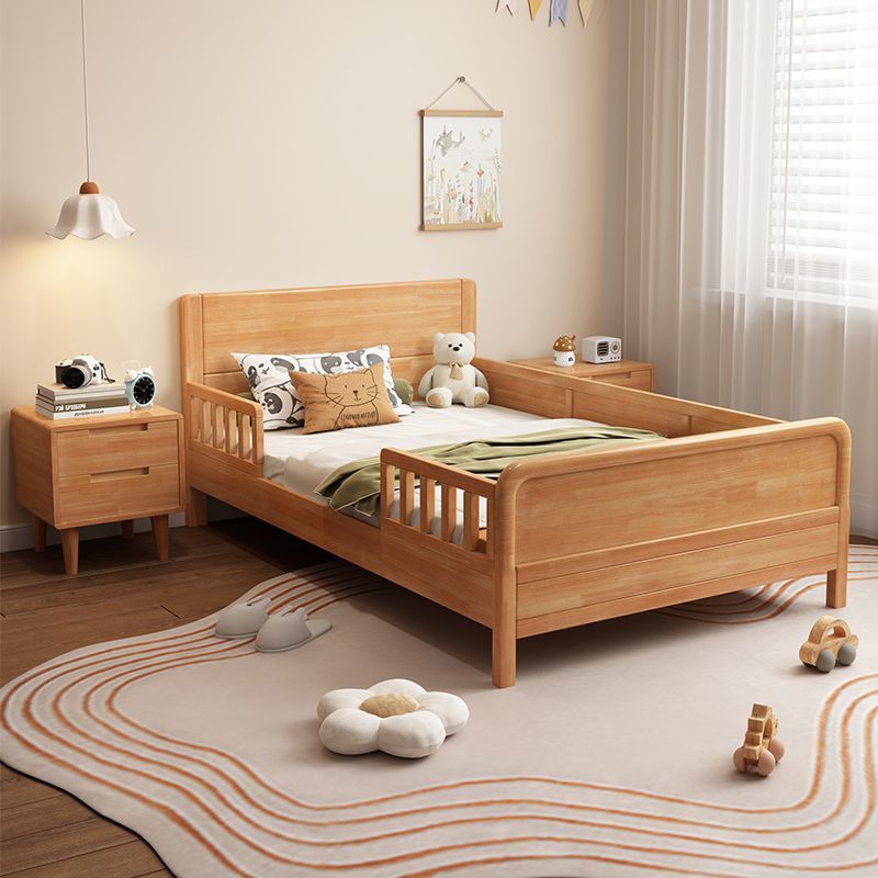 Solid Wood Bed with Guardrails 1.12m Children's Bed with Handrails Anti-Fall Household Elderly Bed Small Apartment Spliced ​​Bed