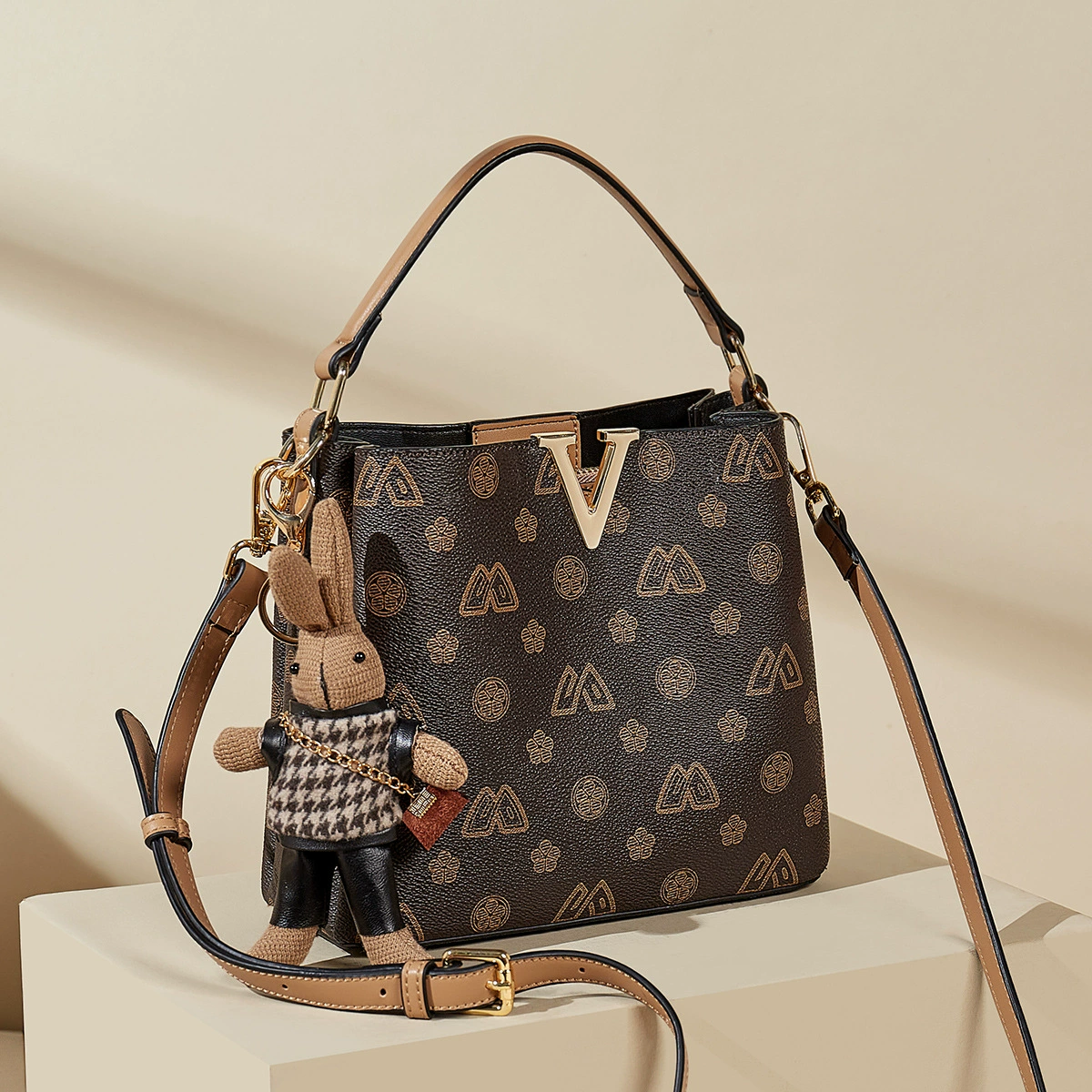 Женская модная универсальная сумка-ведро большой вместимости, винтажная универсальная женская сумка через плечо.