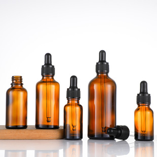 Brown glass dropper bottle tea-colored oil bottle 10ml15ml small sample bottle cosmetic bottle wholesale empty bottle