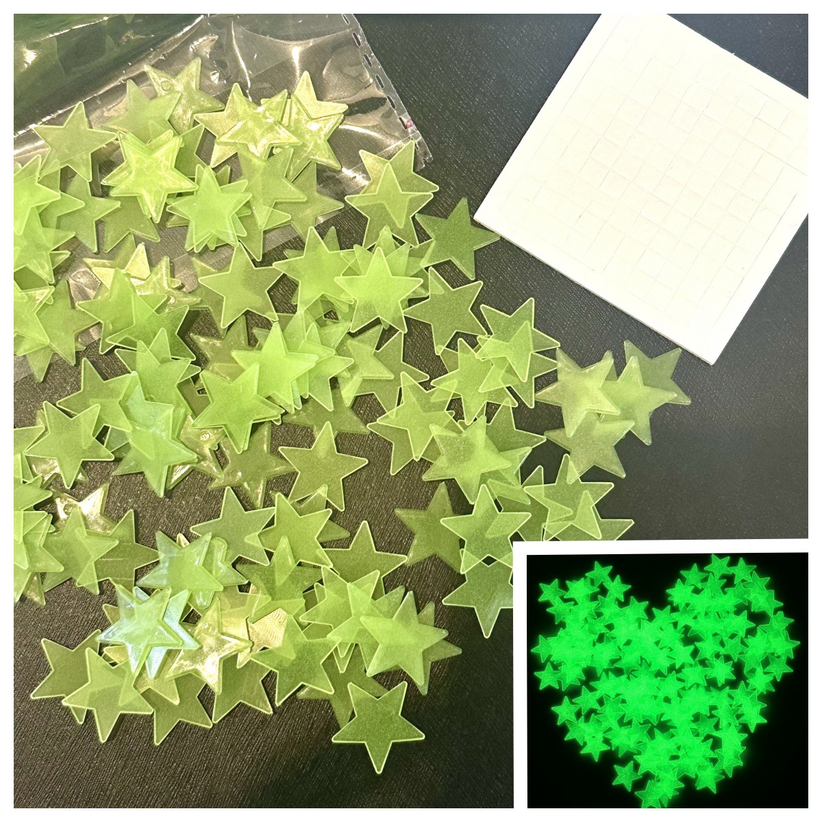 Estrellas nocturnas, luna, pared luminosa pegada a la Sala de estar del dormitorio, decoración de la pared de la fiesta, pegatinas fluorescentes de distribución transfronteriza