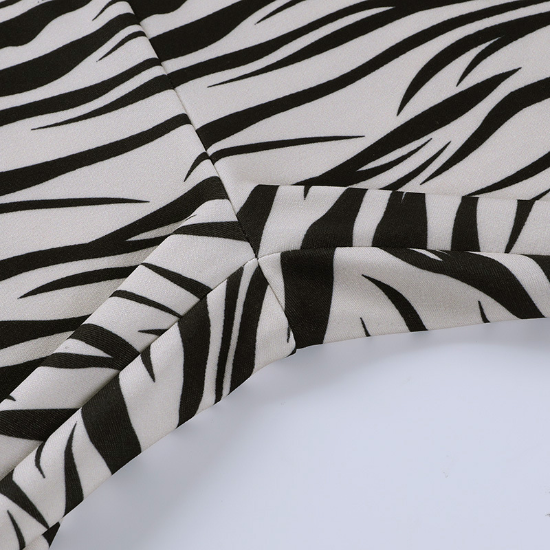 Zebra Pattern Mopping Split Women Trousers