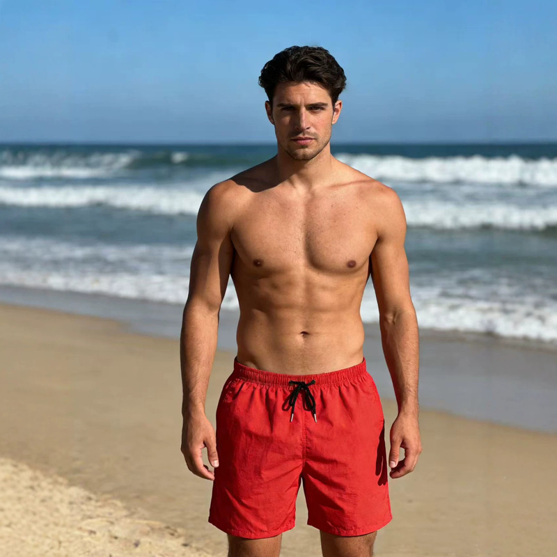 Summer men's beach pants solid color wholesale quick-drying breathable shorts hot spring swimming trunks men's adult fashion