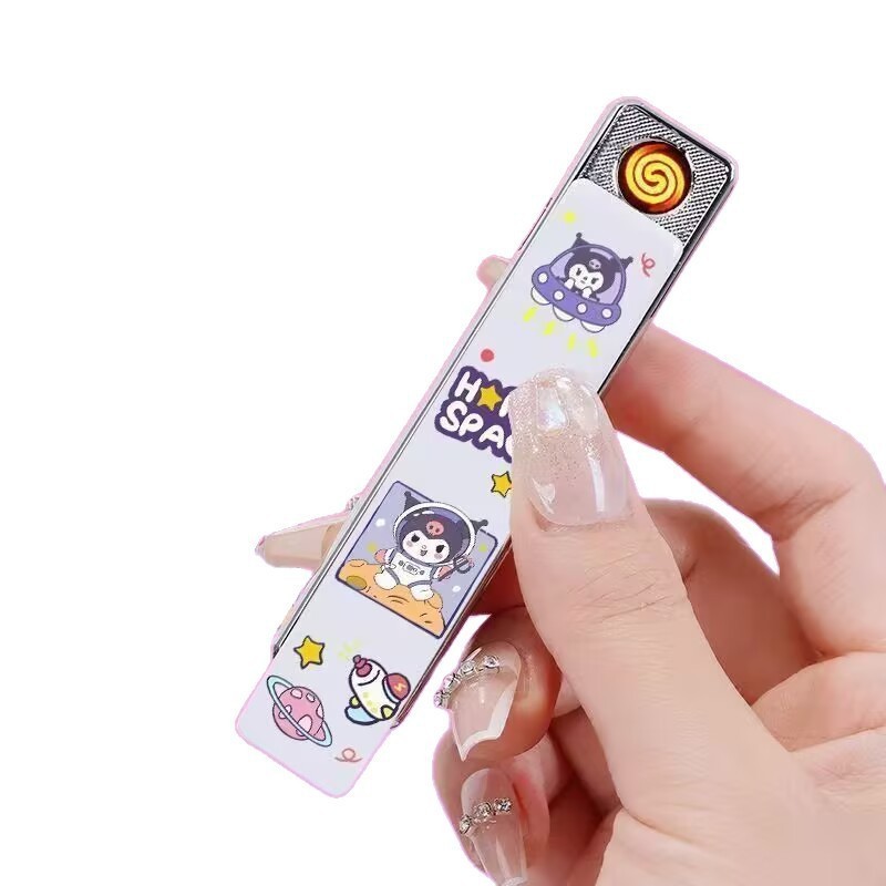 静音打火机超薄防风充电USB高颜值点烟器ins创意个性男友闺蜜礼物|undefined