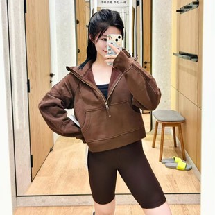 Lulu with the original standard Scuba ladies stand collar loose half zipper sweater yoga clothing casual sports jacket